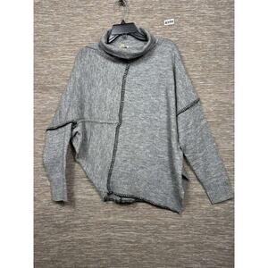 Elam Sweater Womens M Gray Asymmetrical Cowl Neck Dolman Sleeve Knit Pullover